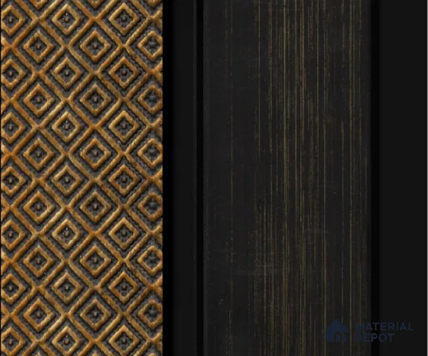 Brown Patterned Louver PN 00162 8 ft x 5 inch Charcoal Panel - 12 mm | Suitable for Feature Wall, TV Unit & Living Room | Width is Subjected to 5% Variation