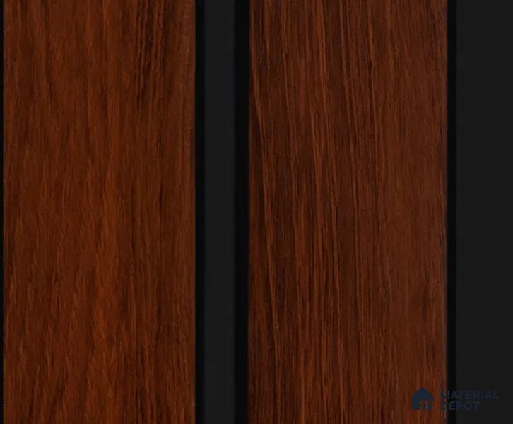 Brown Wooden Louver PN 00163 8 ft x 5 inch Charcoal Panel - 12 mm | Suitable for Feature Wall, TV Unit & Living Room | Width is Subjected to 5% Variation