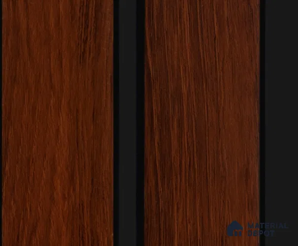 Brown Wooden Louver PN 00163 8 ft x 5 inch Charcoal Panel - 12 mm | Suitable for Feature Wall, TV Unit & Living Room | Width is Subjected to 5% Variation