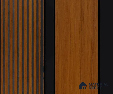 Brown Wooden Louver PN 00166 8 ft x 5 inch Charcoal Panel - 12 mm | Suitable for Feature Wall, TV Unit & Living Room | Width is Subjected to 5% Variation