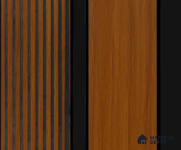 Brown Wooden Louver PN 00166 8 ft x 5 inch Charcoal Panel - 12 mm | Suitable for Feature Wall, TV Unit & Living Room | Width is Subjected to 5% Variation