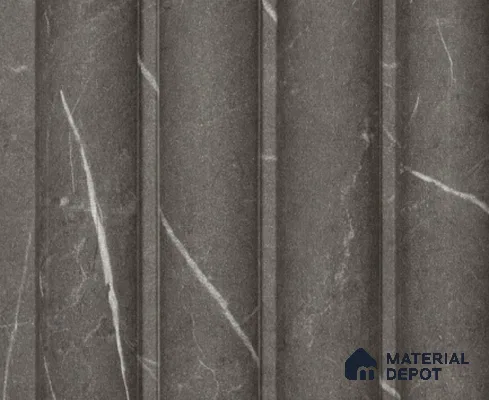 Black Marble Louver PN 00131 8 ft x 5 inch Charcoal Panel - 12 mm | Suitable for Feature Wall, TV Unit & Living Room | Width is Subjected to 5% Variation