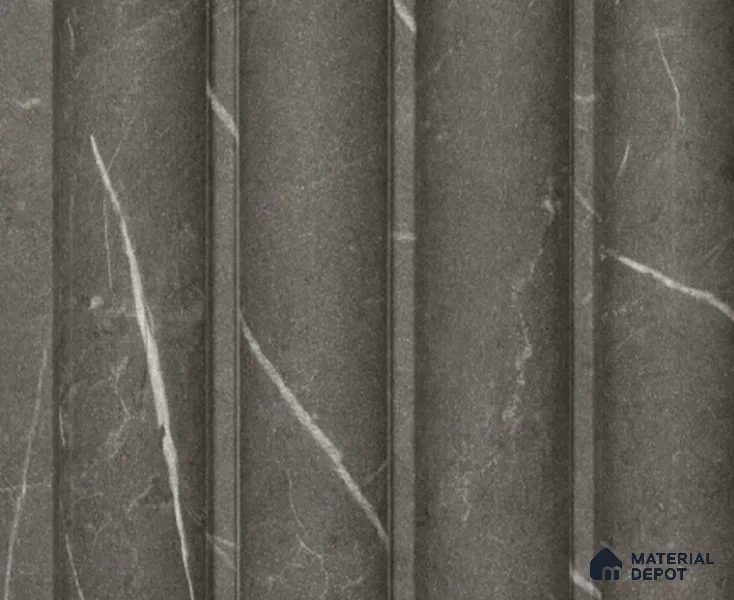 Black Marble Louver PN 00131 8 ft x 5 inch Charcoal Panel - 12 mm | Suitable for Feature Wall, TV Unit & Living Room | Width is Subjected to 5% Variation