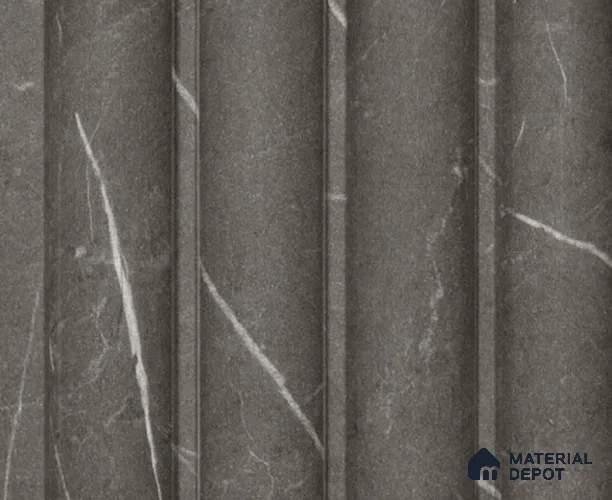 Black Marble Louver PN 00131 8 ft x 5 inch Charcoal Panel - 12 mm | Suitable for Feature Wall, TV Unit & Living Room | Width is Subjected to 5% Variation