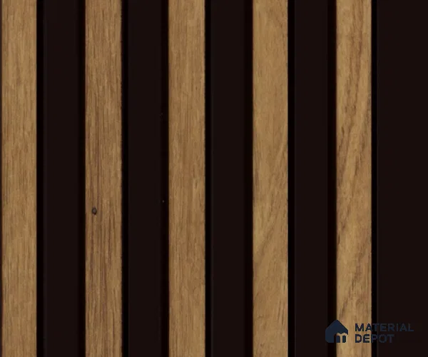 Brown Wooden Louver PN 00167 8 ft x 5 inch Charcoal Panel - 12 mm | Suitable for Feature Wall, TV Unit & Living Room | Width is Subjected to 5% Variation