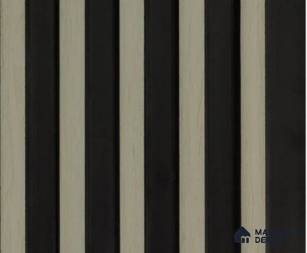 Grey Wooden Louver PN 00170 8 ft x 5 inch Charcoal Panel - 12 mm | Suitable for Feature Wall, TV Unit & Living Room | Width is Subjected to 5% Variation