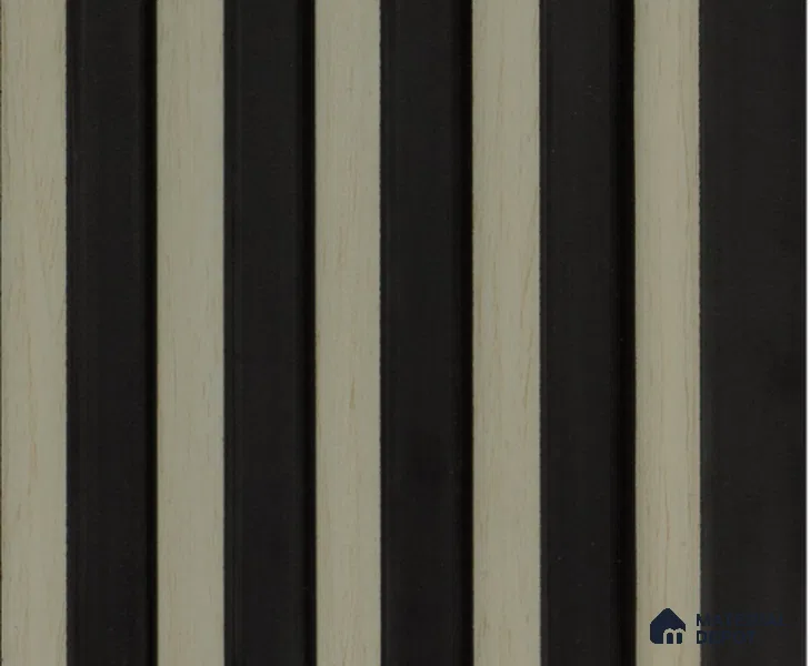 Grey Wooden Louver PN 00170 8 ft x 5 inch Charcoal Panel - 12 mm | Suitable for Feature Wall, TV Unit & Living Room | Width is Subjected to 5% Variation