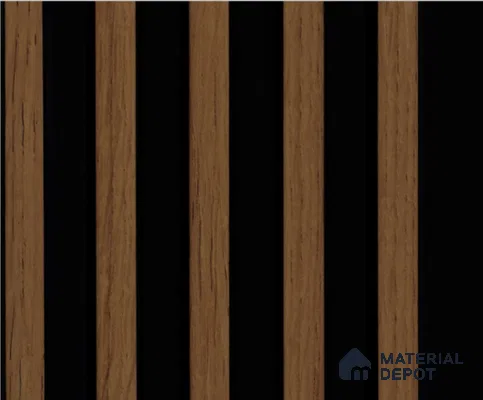 Brown Wooden Louver PN 00172 8 ft x 5 inch Charcoal Panel - 12 mm | Suitable for Feature Wall, TV Unit & Living Room | Width is Subjected to 5% Variation