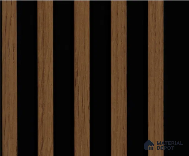 Brown Wooden Louver PN 00172 8 ft x 5 inch Charcoal Panel - 12 mm | Suitable for Feature Wall, TV Unit & Living Room | Width is Subjected to 5% Variation