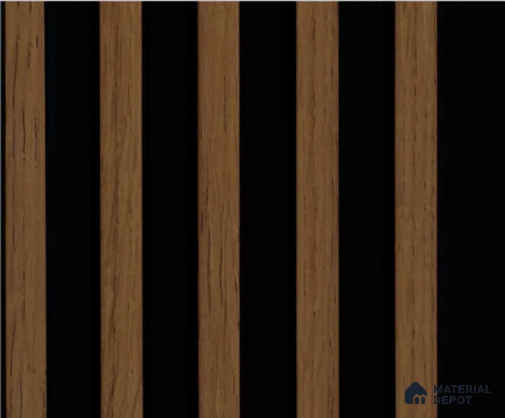Brown Wooden Louver PN 00172 8 ft x 5 inch Charcoal Panel - 12 mm | Suitable for Feature Wall, TV Unit & Living Room | Width is Subjected to 5% Variation