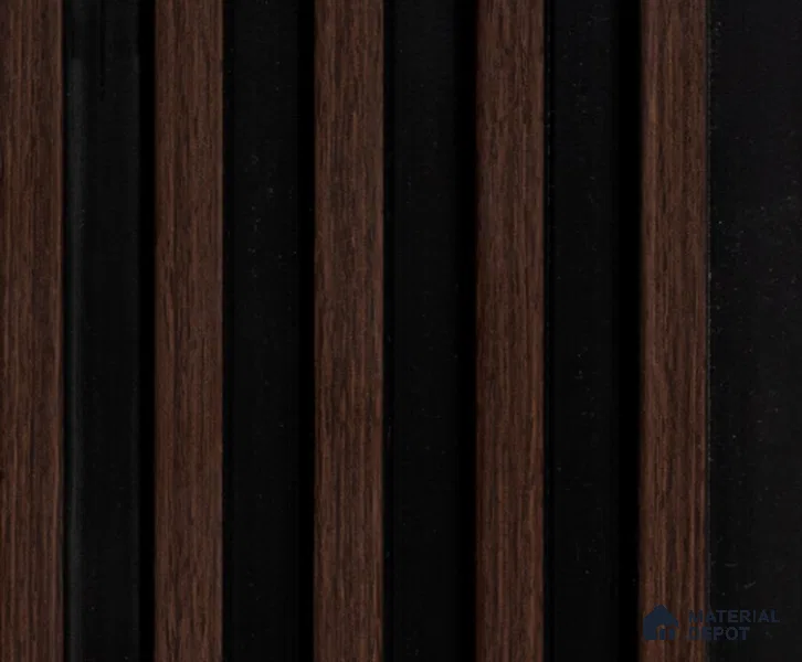 Brown Wooden Louver PN 00173 8 ft x 5 inch Charcoal Panel - 12 mm | Suitable for Feature Wall, TV Unit & Living Room | Width is Subjected to 5% Variation
