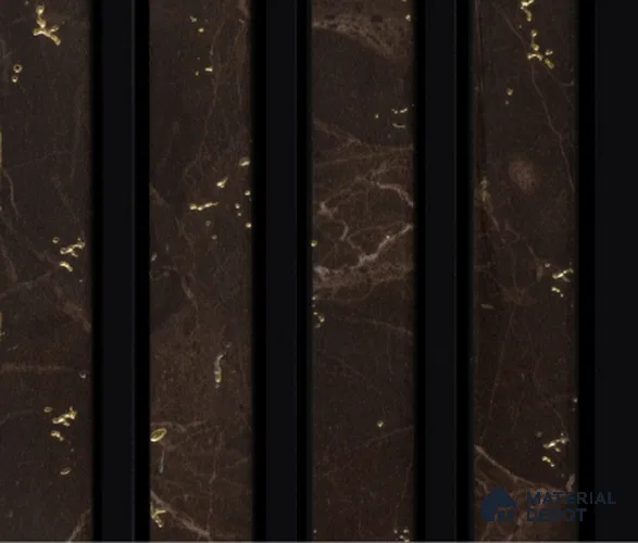 Brown Wooden Louver PN 00174 8 ft x 5 inch Charcoal Panel - 12 mm | Suitable for Feature Wall, TV Unit & Living Room | Width is Subjected to 5% Variation