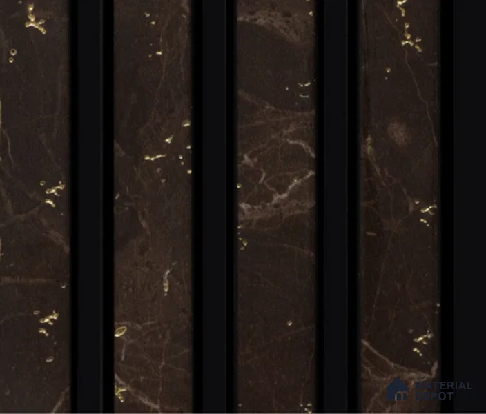 Brown Wooden Louver PN 00174 8 ft x 5 inch Charcoal Panel - 12 mm | Suitable for Feature Wall, TV Unit & Living Room | Width is Subjected to 5% Variation
