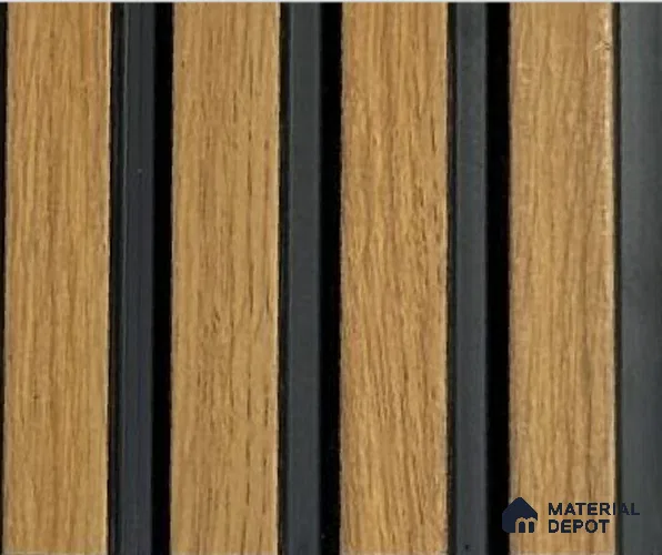 Brown Wooden Louver PN 00176 8 ft x 5 inch Charcoal Panel - 12 mm | Suitable for Feature Wall, TV Unit & Living Room | Width is Subjected to 5% Variation