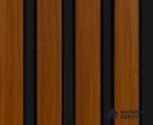 Brown Wooden Louver PN 00177 8 ft x 5 inch Charcoal Panel - 12 mm | Suitable for Feature Wall, TV Unit & Living Room | Width is Subjected to 5% Variation