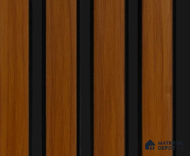 Brown Wooden Louver PN 00177 8 ft x 5 inch Charcoal Panel - 12 mm | Suitable for Feature Wall, TV Unit & Living Room | Width is Subjected to 5% Variation