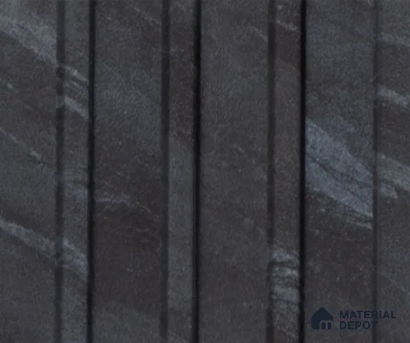 Black Marble Louver PN 00180 8 ft x 5 inch Charcoal Panel - 12 mm | Suitable for Feature Wall, TV Unit & Living Room | Width is Subjected to 5% Variation