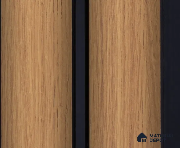 Brown Wooden Louver PN 00186 8 ft x 5 inch Charcoal Panel - 12 mm | Suitable for Feature Wall, TV Unit & Living Room | Width is Subjected to 5% Variation