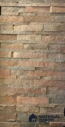 A close-up of a 1031 Copper Stone 609.6x152.4 mm Wall Cladding available at Material Depot in Bangalore