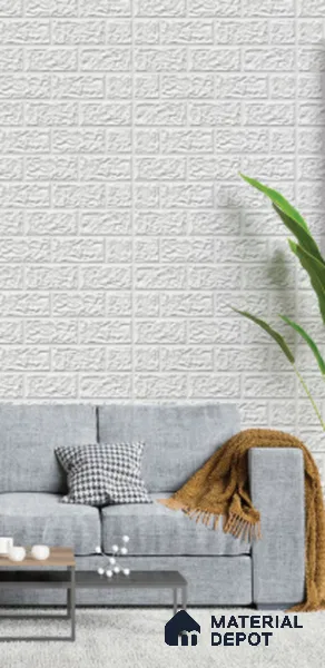 ZW TP 101 Milky White 20 in x 20 in PVC Matte Finish 3D Wall Panel - 4 mm | Suitable for Dining, Feature Wall & TV Unit | Width is Subjected to 5% Variation