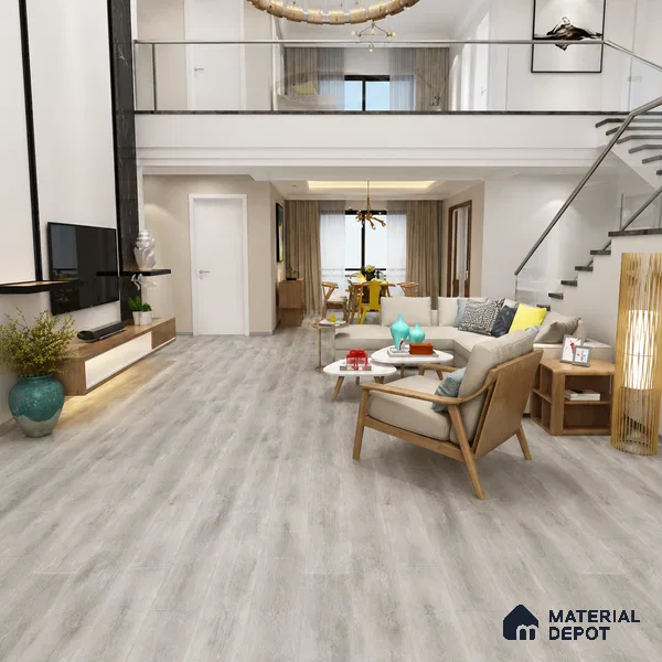 Charcoal Mist Grey Wood Look 4 ft x 7 inch - 5 mm SPC Flooring | SP 00084 | 5-Year Warranty Click-Lock DIY Installation | Suitable For Kitchen, Living Room & Bedroom