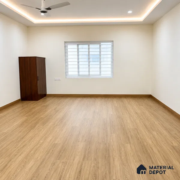 Coffee Wood Look Light Wood Look 4 ft x 7 inch - 5 mm SPC Flooring | SP 00079 | 5-Year Warranty Click-Lock DIY Installation | Suitable For Kitchen, Living Room & Bedroom
