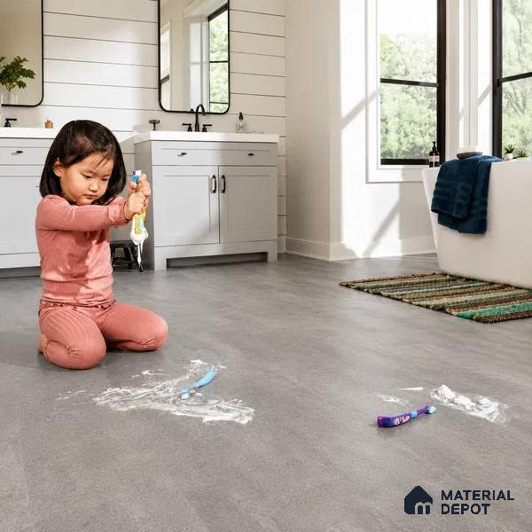 Concrete Canvas Stone Look 2 ft x 1 ft - 6 mm SPC Flooring | SP 00087 | 5-Year Warranty Click-Lock DIY Installation | Suitable For Kitchen, Living Room & Bedroom