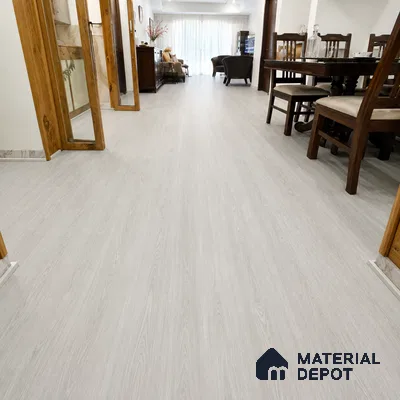 Ivory Oak Grey Wood Look 4 ft x 7 inch - 5 mm SPC Flooring | SP 00077 | 5-Year Warranty Click-Lock DIY Installation | Suitable For Kitchen, Living Room & Bedroom