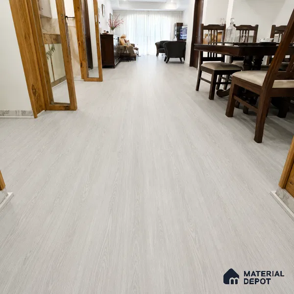 Ivory Oak Grey Wood Look 4 ft x 7 inch - 5 mm SPC Flooring | SP 00077 | 5-Year Warranty Click-Lock DIY Installation | Suitable For Kitchen, Living Room & Bedroom