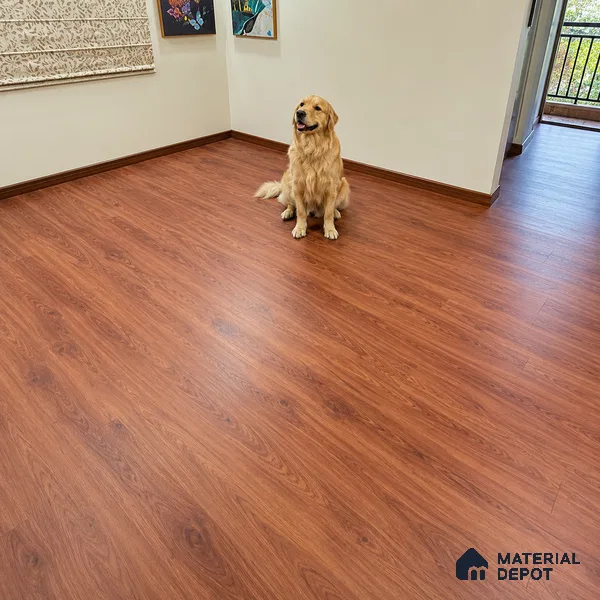 Mahogany Opus Dark Wood Look 4 ft x 7 inch - 5 mm SPC Flooring | SP 00078 | 5-Year Warranty Click-Lock DIY Installation | Suitable For Kitchen, Living Room & Bedroom