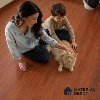 Mahogany Opus Dark Wood Look 4 ft x 7 inch - 5 mm SPC Flooring | SP 00078 | 5-Year Warranty Click-Lock DIY Installation | Suitable For Kitchen, Living Room & Bedroom