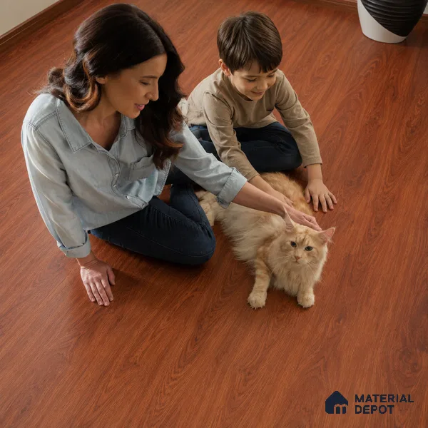 Mahogany Opus Dark Wood Look 4 ft x 7 inch - 5 mm SPC Flooring | SP 00078 | 5-Year Warranty Click-Lock DIY Installation | Suitable For Kitchen, Living Room & Bedroom