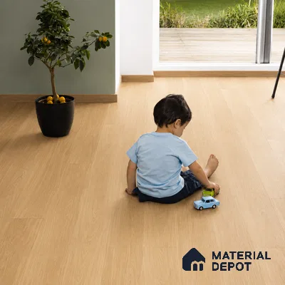 Mapple Hue Light Wood Look 4 ft x 7 inch - 5 mm SPC Flooring | SP 00083 | 5-Year Warranty Click-Lock DIY Installation | Suitable For Kitchen, Living Room & Bedroom