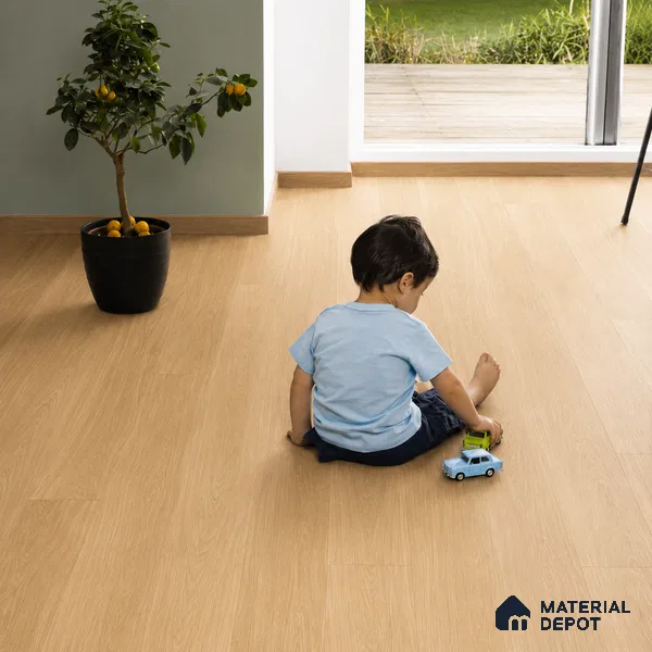 Mapple Hue Light Wood Look 4 ft x 7 inch - 5 mm SPC Flooring | SP 00083 | 5-Year Warranty Click-Lock DIY Installation | Suitable For Kitchen, Living Room & Bedroom