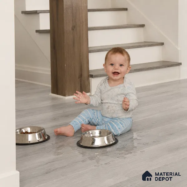 Moonlight Grey Grey Wood Look 4 ft x 7 inch - 6 mm SPC Flooring | SP 00091 | 5-Year Warranty Click-Lock DIY Installation | Suitable For Kitchen, Living Room & Bedroom