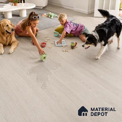 River Oak Grey Wood Look 4 ft x 7 inch - 5 mm SPC Flooring | SP 00126 | 5-Year Warranty Click-Lock DIY Installation | Suitable For Kitchen, Living Room & Bedroom