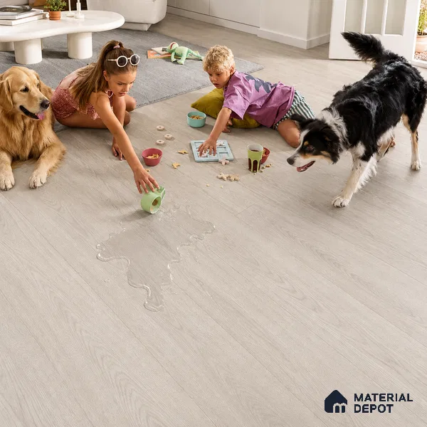 River Oak Grey Wood Look 4 ft x 7 inch - 5 mm SPC Flooring | SP 00126 | 5-Year Warranty Click-Lock DIY Installation | Suitable For Kitchen, Living Room & Bedroom