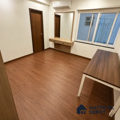 Walnut Royale Medium Wood Look 4 ft x 7 inch - 5 mm SPC Flooring | SP 00081 | 5-Year Warranty Click-Lock DIY Installation | Suitable For Kitchen, Living Room & Bedroom