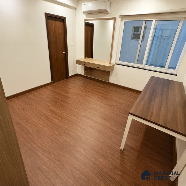 Walnut Royale Medium Wood Look 4 ft x 7 inch - 5 mm SPC Flooring | SP 00081 | 5-Year Warranty Click-Lock DIY Installation | Suitable For Kitchen, Living Room & Bedroom