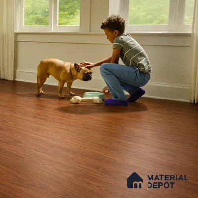 Walnut Royale Medium Wood Look 4 ft x 7 inch - 5 mm SPC Flooring | SP 00081 | 5-Year Warranty Click-Lock DIY Installation | Suitable For Kitchen, Living Room & Bedroom