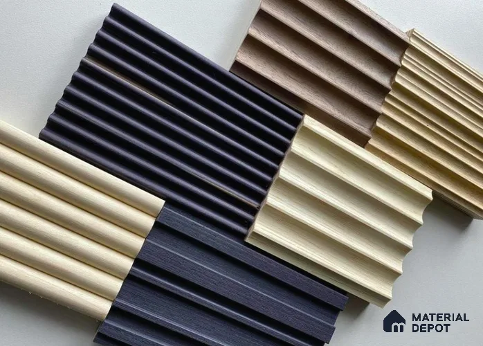 PN 01063 Roma 8 ft x 5 inch Louvers Solid Wood Wall Panel - 18 mm