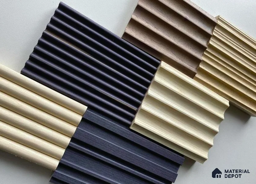 PN 01063 Roma 8 ft x 5 inch Louvers Solid Wood Wall Panel - 18 mm