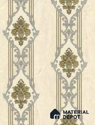 RT5500-40 | 10 Meter x 21 Inches Damask look Wallpaper - 57.41 Sq. Ft. | Minimum 15% wastage during installation