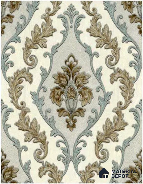 RT5500-53 | 10 Meter x 21 Inches Damask look Wallpaper - 57.41 Sq. Ft. | Minimum 15% wastage during installation