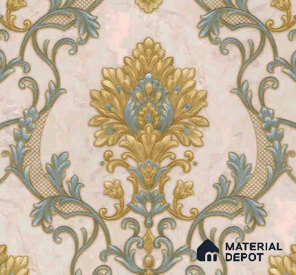 WP401-17 | 9.5 Meter x 21 Inches Damask look Wallpaper - 54.54 Sq. Ft. | Minimum 15% wastage during installation