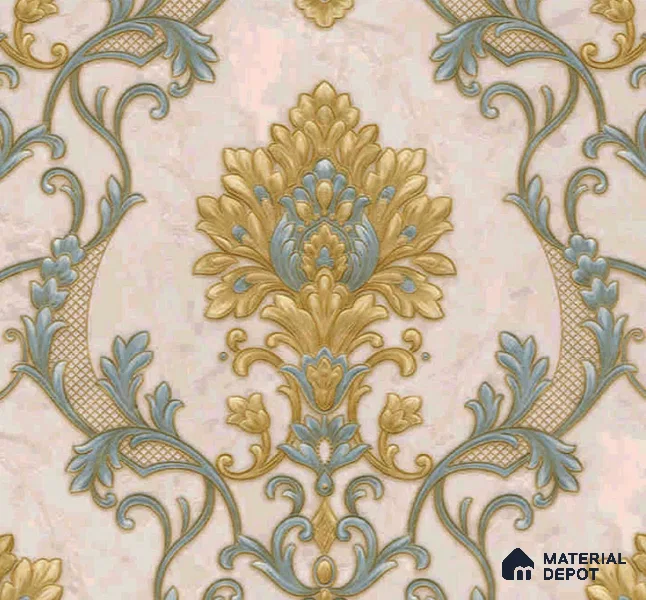 WP401-17 | 9.5 Meter x 21 Inches Damask look Wallpaper - 54.54 Sq. Ft. | Minimum 15% wastage during installation