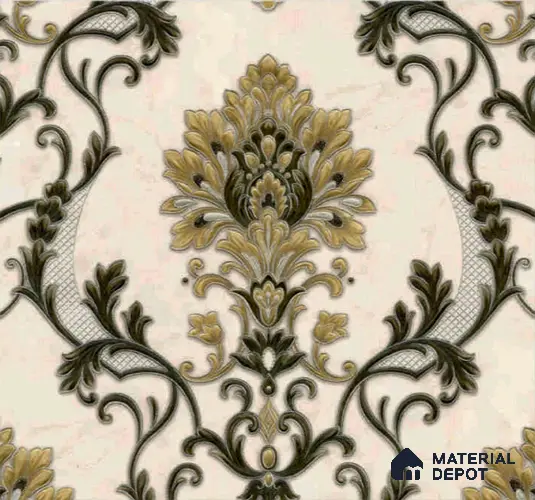 WP401-19 | 9.5 Meter x 21 Inches Damask look Wallpaper - 54.54 Sq. Ft.