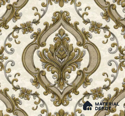 WP401-4 | 9.5 Meter x 21 Inches Damask look Wallpaper - 54.54 Sq. Ft. | Minimum 15% wastage during installation