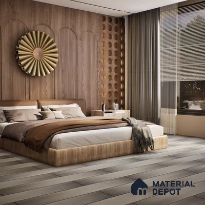 Pinewood Engineered Wooden Flooring Shale Rover Beige Oak Satin Smooth Finish EF 00058 E | 48 x 5.6 inch (1210x140 mm) - 14 mm | 3 Layer Construction | Mahogany or Pinewood Core with Bottom Epoxy Coating | Top Layer 2.5 mm Thickness | UV Lacquered Surface | Floating / Gluedown Installation | 25 Years Warranty