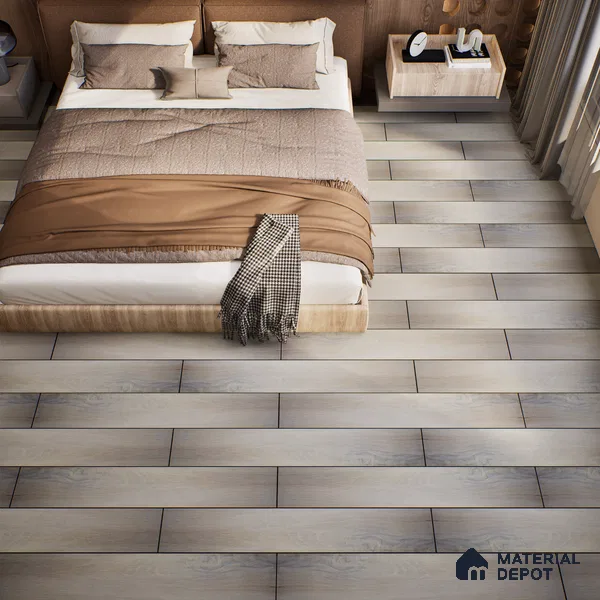 Pinewood Engineered Wooden Flooring Shale Rover Beige Oak Satin Smooth Finish EF 00058 E | 48 x 5.6 inch (1210x140 mm) - 14 mm | 3 Layer Construction | Mahogany or Pinewood Core with Bottom Epoxy Coating | Top Layer 2.5 mm Thickness | UV Lacquered Surface | Floating / Gluedown Installation | 25 Years Warranty